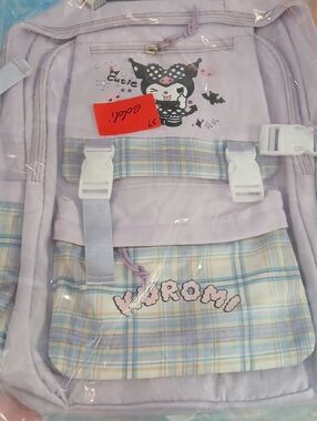 Kuromi Plaid Lilac Backpack